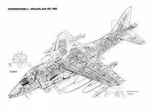 Boeing Collection: Boeing AV-8B Harrier Cutaway Poster