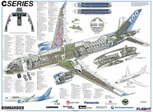 Cutaway Posters Collection: Bombardier C Series Poster for Press Updated