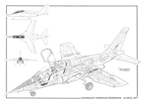 Breguet-Dassault-Dornier ALFA Jet Cutaway Drawing Breguet-Dassault-Dornier ALFA Jet Cutaway Drawing
