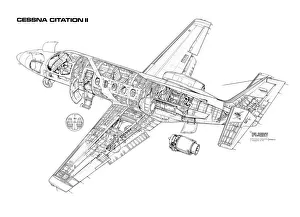 Cessna Citation II Cutaway Drawing