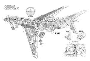 Cessna Citation X Cutaway Drawing