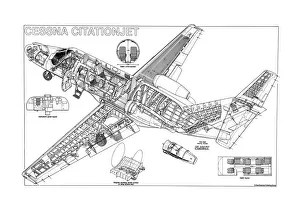 Cutaways/business aircraft cutaways/cessna citationjet cutaway drawing Cutaways/business aircraft cutaways/cessna citationjet cutaway drawing