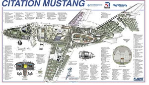 Cutaway Posters Collection: Cessna Mustang Cutaway Poster