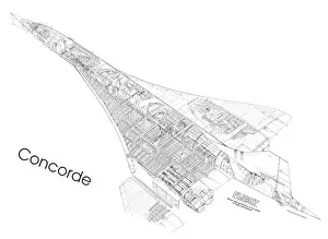 Concorde First Cutaway Drawing Print