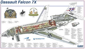 Cutaway Posters Collection: Dassault Falcon 7X Cutaway Poster