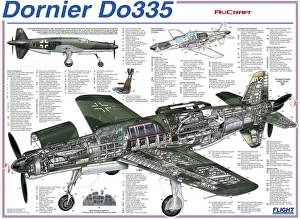 Dornier Do335 Cutaway Print (Military Aviation 1946-Present)