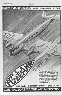 dvert for Folland Aircraft manufacturers March 1940 dvert for Folland Aircraft manufacturers March 1940