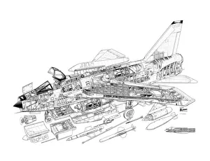 English Electric Lightning F-53 Cutaway Drawing English Electric Lightning F-53 Cutaway Drawing
