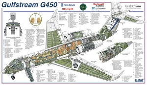 Cutaway Posters Collection: Gulfstream G450 Cutaway Poster