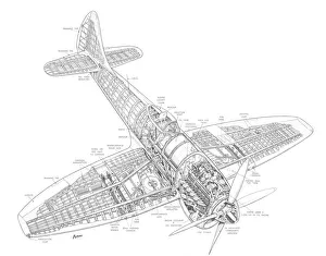 Cutaways/military aviation 1903 1945 cutaways/hawker tempest mkv cutaway drawing Cutaways/military aviation 1903 1945 cutaways/hawker tempest mkv cutaway drawing