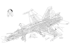 McDonnell Douglas F/A-18 Hornet Australian Cutaway Drawing McDonnell Douglas F/A-18 Hornet Australian Cutaway Drawing