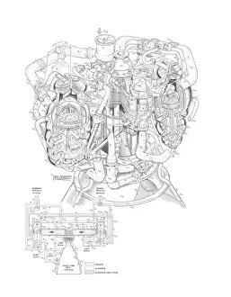 NASA Space Shuttle Main Engine Cutaway Print