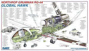 Northrop Grumman RQ-8A Global Hawk Cutaway Poster Northrop Grumman RQ-8A Global Hawk Cutaway Poster