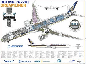 Cutaway Posters Collection: Singapore Airlines 787-10 Cutaway