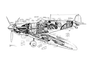 Supermarine Spitfire Mk 1A Cutaway Drawing Print