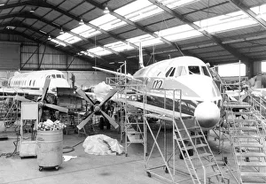 Vickers Viscount Manx airlines in maintenance hangar Vickers Viscount Manx airlines in maintenance hangar