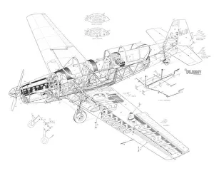 Cutaways/experimental aircraft cutaways/zlin trainer cutaway drawing Cutaways/experimental aircraft cutaways/zlin trainer cutaway drawing
