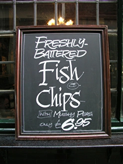 Photoslot Stock Images Prints: Fish and chips sign