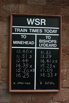 West Somerset Railway Train Timetable Print