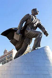 Adam Clayton Powell Jr statue on Malcolm X Blvd, Harlem, New York, USA Adam Clayton Powell Jr statue on Malcolm X Blvd, Harlem, New York, USA