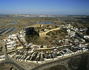 Aerial view of Castro Marim and the 13th century castle, Algarve, Portugal Aerial view of Castro Marim and the 13th century castle, Algarve, Portugal