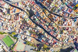 Aerial view of colored buildings in the old city of Las Palmas Aerial view of colored buildings in the old city of Las Palmas