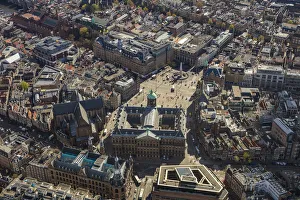Aerial view of Dam Square and the Old City Centre Amsterdam, Netherlands Aerial view of Dam Square and the Old City Centre Amsterdam, Netherlands