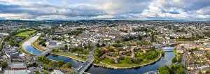 Prints of Aerial view over Exeter city centre and the river Exe, Devon, England Exeter Prints: Aerial View Print of Exeter City Centre and River Exe, Devon