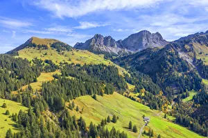 Aerial view from Glaubielen pass at Giswilerstock, Obwalden, Switzerland Aerial view from Glaubielen pass at Giswilerstock, Obwalden, Switzerland