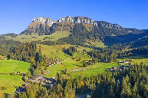 Aerial view on Hohgant with Eriz, Emmental, Berner Oberland, Switzerland Aerial view on Hohgant with Eriz, Emmental, Berner Oberland, Switzerland
