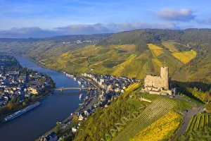 Aerial view on Landshut castle, Bernkastel-Kues, Mosel valley, Rhineland-Palatinate Aerial view on Landshut castle, Bernkastel-Kues, Mosel valley, Rhineland-Palatinate