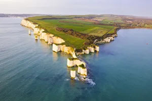 Aerial view of Old Harry Rocks, Handfast Point, Isle of Purbeck, Jurassic Coast, Dorset Aerial view of Old Harry Rocks, Handfast Point, Isle of Purbeck, Jurassic Coast, Dorset