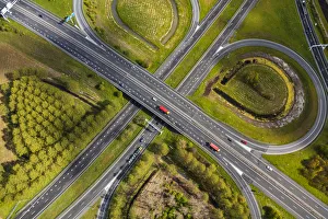 Aerial view of road junctions, nr Amsterdam, The Netherlands Aerial view of road junctions, nr Amsterdam, The Netherlands