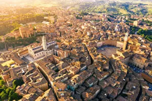 Italy Collection: Aerial view of Siena old Town. Siena, Tuscany, Italy, Europe