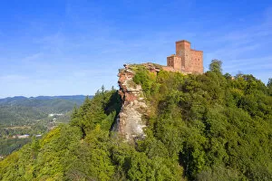 Germany Collection: Aerial view at Trifels castle, Annweiler, Palatinate forest, Wasgau, Rhineland-Palatinate