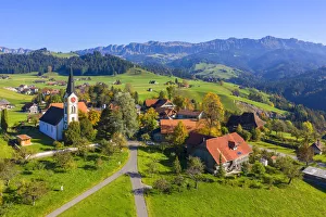 Aerial view on Unterlangenegg, Emmental region, Berner Oberland, Switzerland Aerial view on Unterlangenegg, Emmental region, Berner Oberland, Switzerland