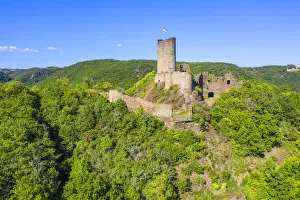 Aerial view on the Winneburg castle near Cochem, Mosel valley, Eifel Aerial view on the Winneburg castle near Cochem, Mosel valley, Eifel