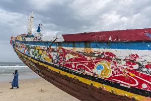 Africa, Senegal, Kayar. On the beach of the fishing village Africa, Senegal, Kayar. On the beach of the fishing village