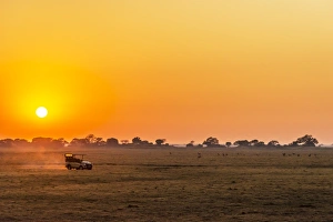 Africa, Zambia. Sunrise in the Kafue National park Africa, Zambia. Sunrise in the Kafue National park
