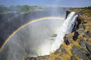Africa, Zambia. The Victoria Falls during dry season Africa, Zambia. The Victoria Falls during dry season