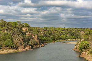Africa, Zimbabwe, Gonarezhou National Park. Morning light at Chilo Gorge Africa, Zimbabwe, Gonarezhou National Park. Morning light at Chilo Gorge