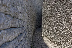 Africa, Zimbabwe, Maswingo. Great Zimbabwe, passageway in the great enclosure Africa, Zimbabwe, Maswingo. Great Zimbabwe, passageway in the great enclosure