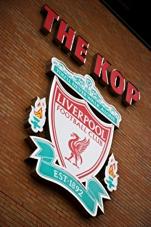 Anfield road football stadium home of liverpool FC. Liverpool, Merseyside, england Anfield road football stadium home of liverpool FC. Liverpool, Merseyside, england