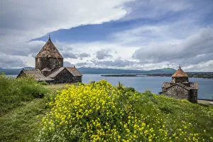 Prints of Armenia, Lake Sevan, Sevan, Sevanavank Monastery, church exterior Armenia Prints: Sevanavank Monastery Print