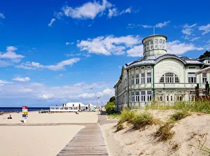 Prints of Art Nouveau Bath House at Majori Beach, Majori, Jurmala, Latvia Latvia Prints: Majori Beach Art Nouveau Bath House Print, Jurmala, Latvia