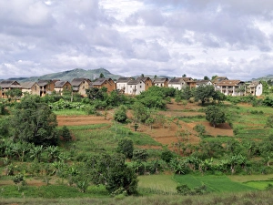 An attractive Malagasy village of the Betsileo people An attractive Malagasy village of the Betsileo people