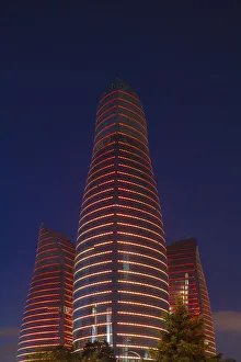 Azerbaijan, Baku, Flame Towers at night Azerbaijan, Baku, Flame Towers at night