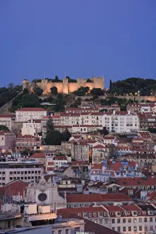 Baixa distric and Castelo de Sao Jorge, Lisbon, Portugal Baixa distric and Castelo de Sao Jorge, Lisbon, Portugal