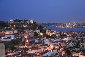 Baixa district and Castelo de Sao Jorge Baixa district and Castelo de Sao Jorge