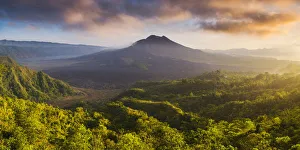Bali, Indonesia, South East Asia. Panoramic high angle view over the Mount Batur Bali, Indonesia, South East Asia. Panoramic high angle view over the Mount Batur